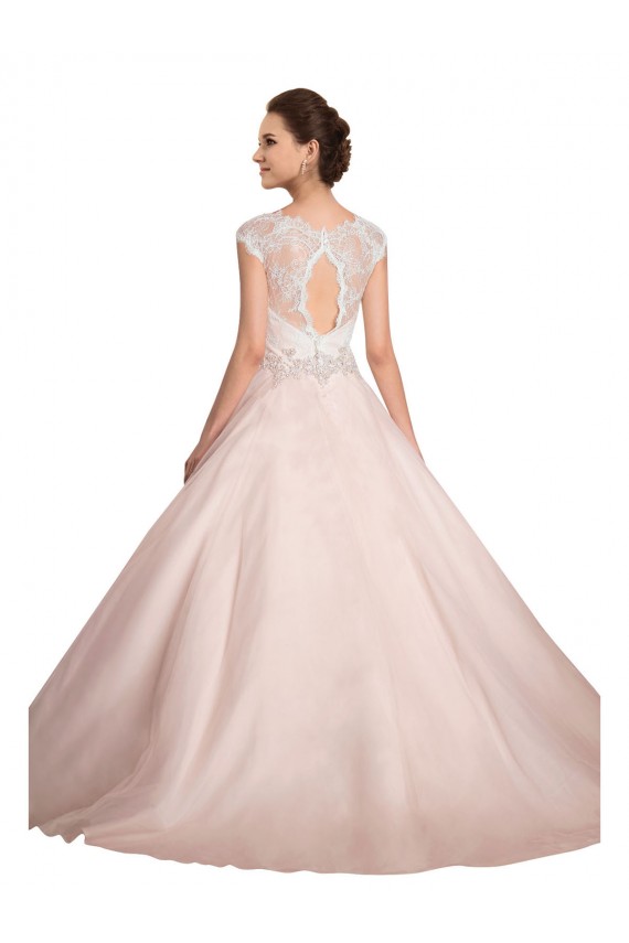 Avorio Abito da ballo Barca Illusione Pizzo Abiti da sposa Basso Prezzo