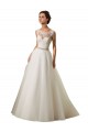 Avorio Abito da ballo Illusione Tulle Pizzo Abiti da sposa Basso Prezzo
