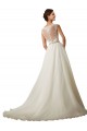 Avorio Abito da ballo Illusione Tulle Pizzo Abiti da sposa Basso Prezzo