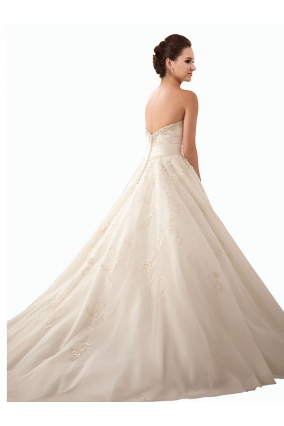 Avorio Abito da ballo Innamorato Raso Tulle Pizzo Abiti da sposa Basso Prezzo