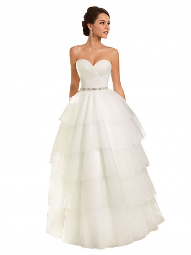 Avorio Abito da ballo Innamorato Tulle Abiti da sposa Basso Prezzo