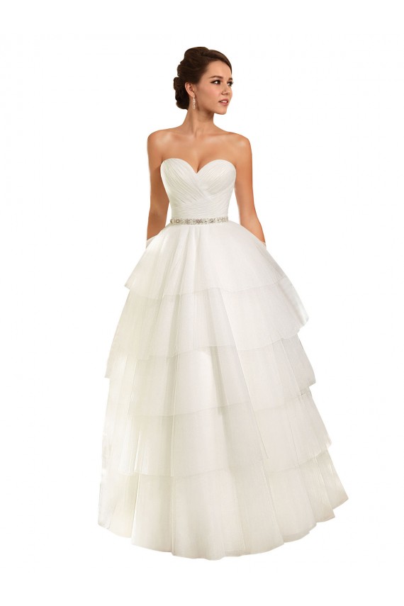Avorio Abito da ballo Innamorato Tulle Abiti da sposa Basso Prezzo