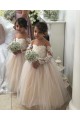 Avorio Abito da ballo Innamorato Tulle Pizzo Lunga Abiti da ragazza di fiori Basso Prezzo