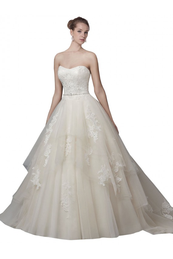 Avorio Abito da ballo Scoop Senza spalline Tulle Pizzo Abiti da sposa Basso Prezzo