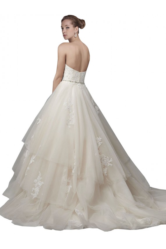 Avorio Abito da ballo Scoop Senza spalline Tulle Pizzo Abiti da sposa Basso Prezzo