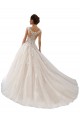 Avorio & Champagne Abito da ballo Barca Tulle Pizzo Abiti da sposa Basso Prezzo