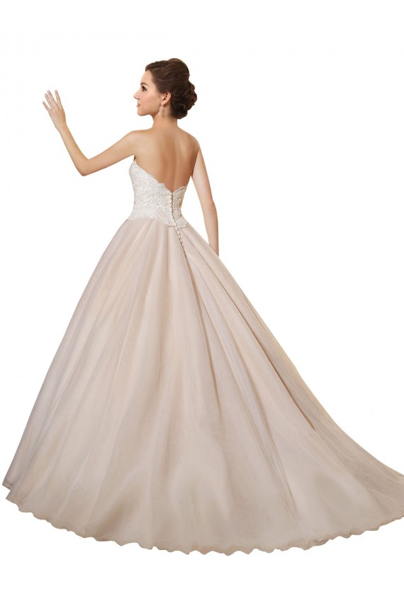Avorio & Champagne Abito da ballo Innamorato Tulle Pizzo Abiti da sposa Basso Prezzo