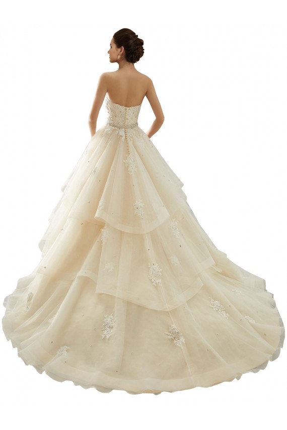Avorio & Champagne Abito da ballo Innamorato Tulle Pizzo Abiti da sposa Basso Prezzo