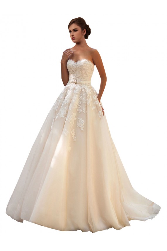 Avorio & Champagne Abito da ballo Innamorato Tulle Pizzo Abiti da sposa Basso Prezzo