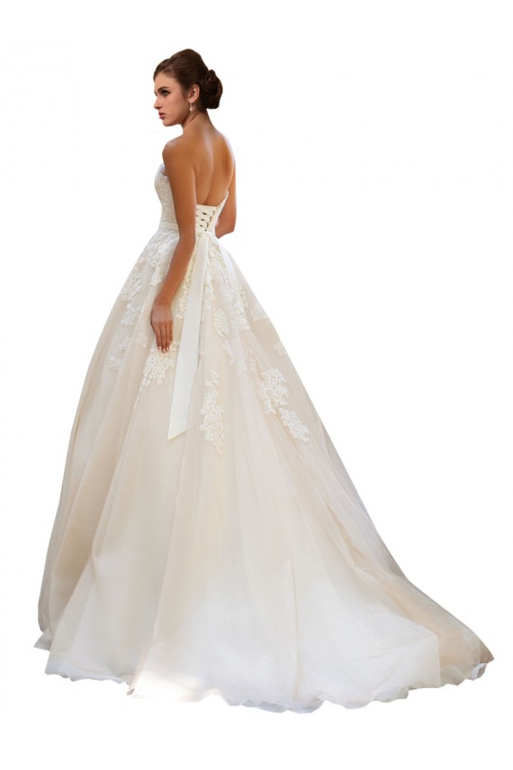 Avorio & Champagne Abito da ballo Innamorato Tulle Pizzo Abiti da sposa Basso Prezzo