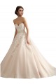 Avorio & Champagne Abito da ballo Scollatura a V Cattedrale di treno Tulle Pizzo Abiti da sposa Basso Prezzo