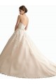 Avorio & Champagne Abito da ballo Scollatura a V Cattedrale di treno Tulle Pizzo Abiti da sposa Basso Prezzo