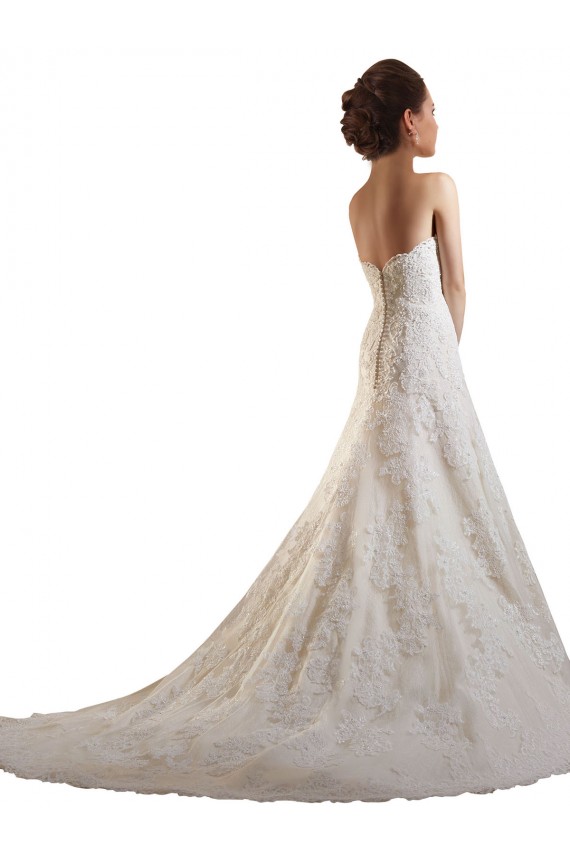 Avorio & Champagne Linea A Innamorato Tulle Pizzo Abiti da sposa Basso Prezzo