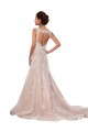Avorio & Champagne Linea A Scollatura a V Pizzo Classico Abiti da sposa Basso Prezzo