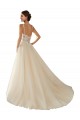Avorio & Champagne Linea A Scollatura a V Tulle Pizzo Classico Abiti da sposa Basso Prezzo