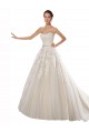 Avorio & Champagne Linea A Senza spalline Tulle Pizzo Abiti da sposa Basso Prezzo