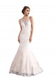 Avorio & Champagne Stile sirena Illusione Cattedrale di treno Tulle Pizzo Abiti da sposa Basso Prezzo