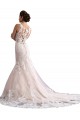 Avorio & Champagne Stile sirena Illusione Cattedrale di treno Tulle Pizzo Abiti da sposa Basso Prezzo