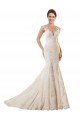 Avorio & Champagne Stile sirena Illusione Pizzo Abiti da sposa Basso Prezzo