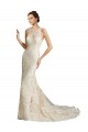 Avorio & Champagne Stile sirena Illusione Tulle Pizzo Classico Abiti da sposa Basso Prezzo