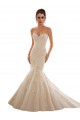 Avorio & Champagne Stile sirena Innamorato Tulle Pizzo Abiti da sposa Basso Prezzo
