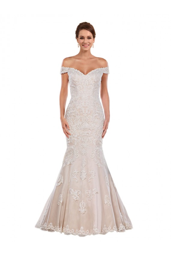 Avorio & Champagne Stile sirena Pizzo Classico Abiti da sposa Basso Prezzo