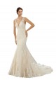 Avorio & Champagne Stile sirena Scollatura a V Pizzo Abiti da sposa Basso Prezzo