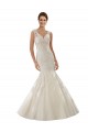 Avorio & Champagne Stile sirena Scollatura a V Tulle Pizzo Abiti da sposa Basso Prezzo