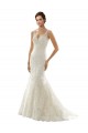 Avorio & Champagne Stile sirena Scollatura a V Tulle Pizzo Abiti da sposa Basso Prezzo