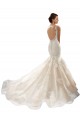 Avorio & Champagne Stile sirena Scollatura a V Tulle Pizzo Classico Abiti da sposa Basso Prezzo