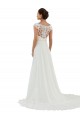 Avorio Linea A Barca Chiffona Classico Abiti da sposa Basso Prezzo