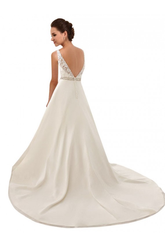 Avorio Linea A Illusione Pizzo Abiti da sposa Basso Prezzo