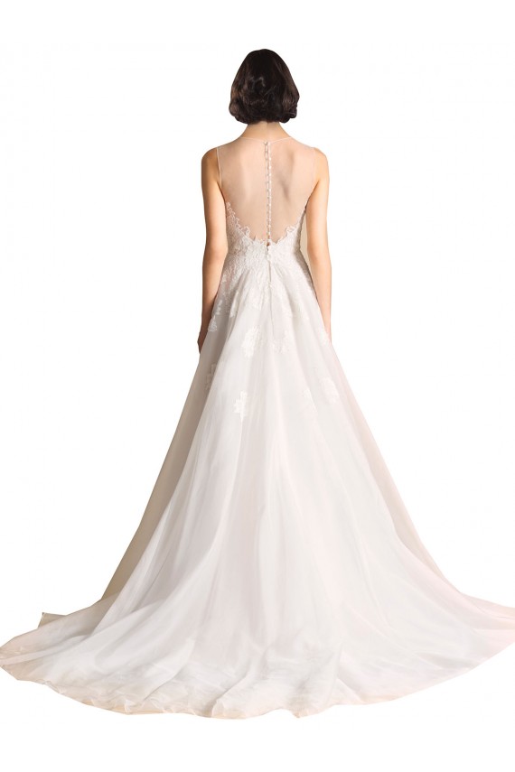 Avorio Linea A Illusione Tulle Abiti da sposa Basso Prezzo