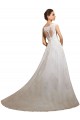 Avorio Linea A Illusione Tulle Pizzo Classico Abiti da sposa Basso Prezzo
