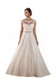 Avorio Linea A Illusione Tulle Pizzo Classico Abiti da sposa Basso Prezzo