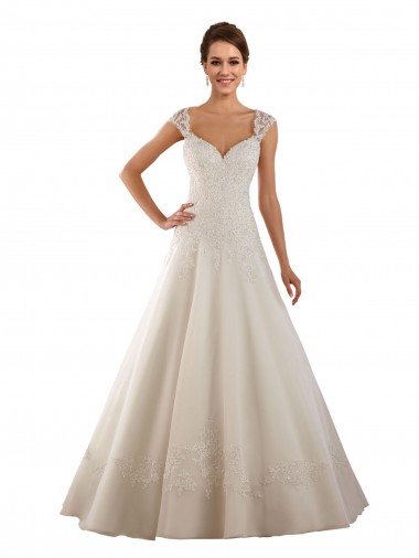 Avorio Linea A Innamorato Pizzo Abiti da sposa Basso Prezzo