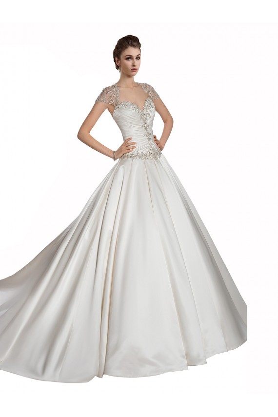 Avorio Linea A Innamorato Raso Abiti da sposa Basso Prezzo