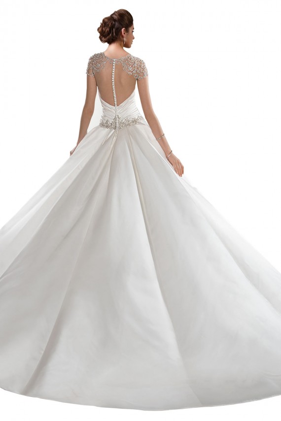 Avorio Linea A Innamorato Raso Abiti da sposa Basso Prezzo