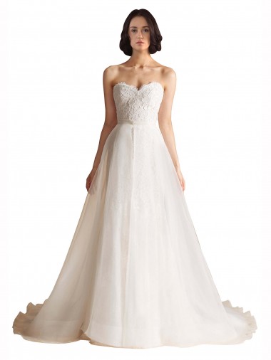 Avorio Linea A Innamorato Sweep treno Tulle Abiti da sposa Basso Prezzo