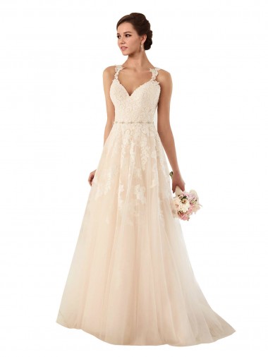 Avorio Linea A Innamorato Tulle Pizzo Abiti da sposa Basso Prezzo