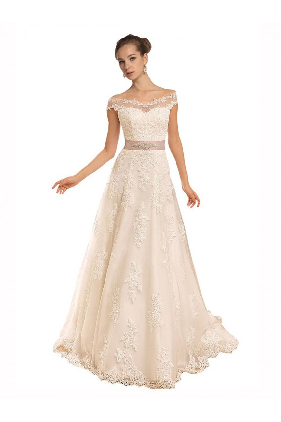 Avorio Linea A Pizzo Spiaggia Abiti da sposa Basso Prezzo