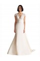 Avorio Linea A Scollatura a V Raso Abiti da sposa Basso Prezzo