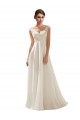 Avorio Linea A Scollatura a V Sweep treno Chiffona Pizzo Abiti da sposa Basso Prezzo