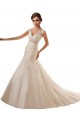 Avorio Linea A Scollatura a V Tulle Pizzo Abiti da sposa Basso Prezzo