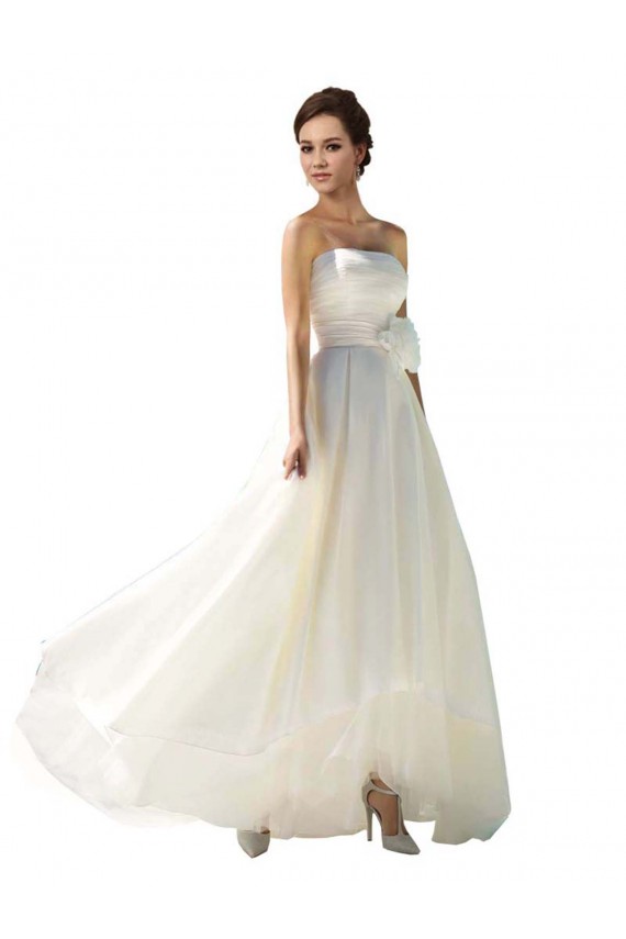 Avorio Linea A Senza spalline Chiffona Abiti da sposa Basso Prezzo