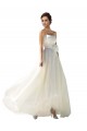 Avorio Linea A Senza spalline Chiffona Abiti da sposa Basso Prezzo