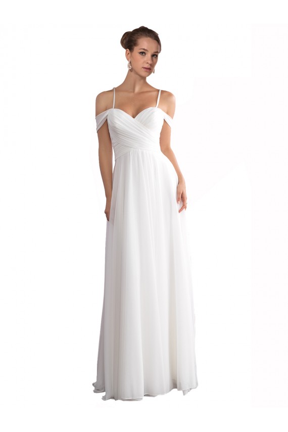 Avorio Linea A Sweep treno Chiffona Spiaggia Abiti da sposa Basso Prezzo