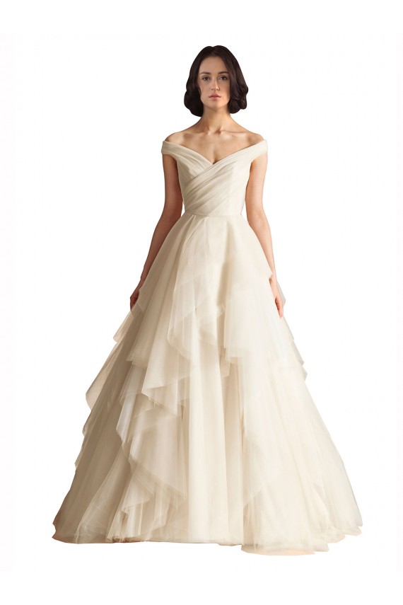 Avorio Linea A Tulle Abiti da sposa Basso Prezzo