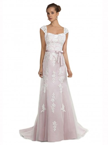 Avorio & Rosa Stile sirena Senza spalline Sweep treno Tulle Pizzo Spiaggia Abiti da sposa Basso Prezzo