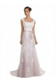 Avorio & Rosa Stile sirena Senza spalline Sweep treno Tulle Pizzo Spiaggia Abiti da sposa Basso Prezzo